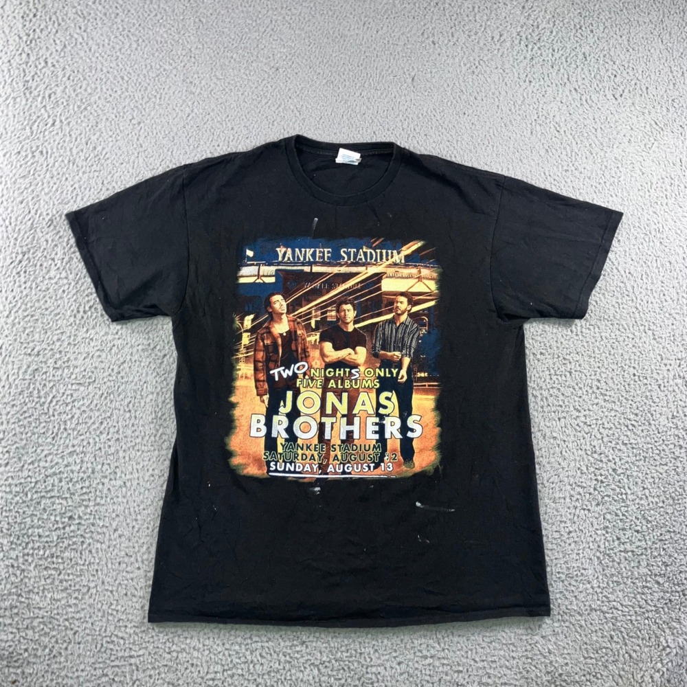 Delta Pro Jonas Brothers T-Shirt Men L Yankee Stadium 2023‎ Tour Graphic Black